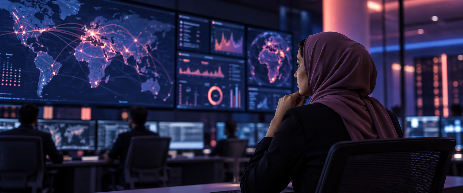 Engineer in a network operations centre